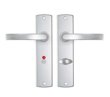 AXA curve schild WC63/8 met deurklink blok aluminium F1, Doe-het-zelf en Verbouw, Deuren en Horren, Verzenden, Nieuw