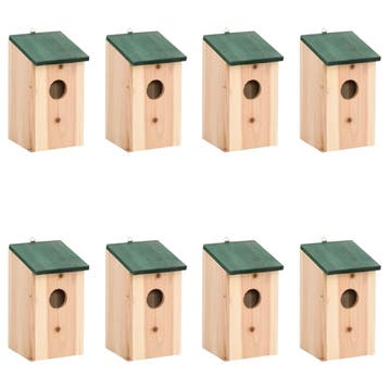 vidaXL Vogelhuisjes 8 st 12x12x22 cm hout, Verzenden, Nieuw