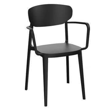 Stoel | LUGANO | Kunststof | Black | In-/Outdoor |, Verzenden, Nieuw in verpakking