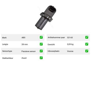 ABS-sensor Chevrolet Tacuma 1.6 (U100) Van 2005-03 tot  - AB, Verzenden, Nieuw, Chevrolet