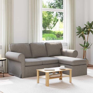 vidaXL Bank Taupe 195 x 138 x 80 cm Stof, Verzenden, Nieuw, Stof, Minder dan 150 cm