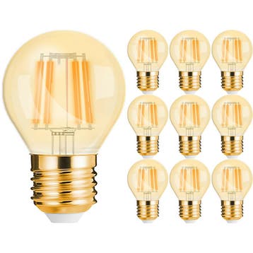Voordeelpak 10x LED Lamp E27 Kogel Filament - Brinton -, Ophalen of Verzenden, Nieuw, E27 (groot), Led-lamp
