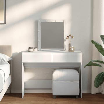 vidaXL Kaptafel met LED 100x40x130 cm wit, Verzenden, Nieuw