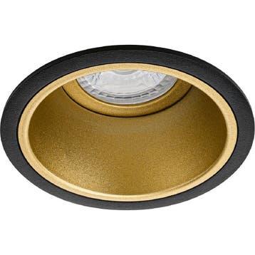 GU10 Inbouwspot Set - Mat Zwart/Goud - Inbouw Rond - Dimbaar, Huis en Inrichting, Lampen | Spots, Metaal of Aluminium, Nieuw, Ophalen of Verzenden
