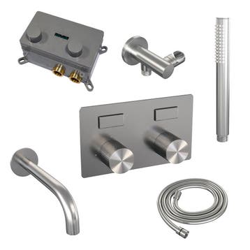 Brauer Brushed Carving Thermostatische Inbouw Badkraan, Doe-het-zelf en Verbouw, Sanitair, Ophalen of Verzenden, Nieuw