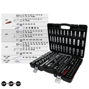 KS Tools 1/4 + 3/8 + 1/2 Dopsleutelset 12-Kant Evolution, Verzenden, Nieuw