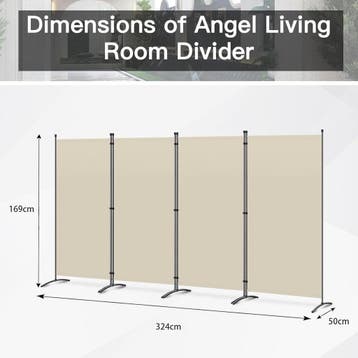2dekans | Angel Living Kamerscherm - 4 Panelen - 324 x 169, Ophalen of Verzenden, Zo goed als nieuw
