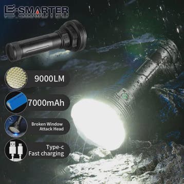 Krachtige LED Zaklamp 10000LM - Oplaadbaar met 6x 18650 Batt, Fietsen en Brommers, Elektrische fietsen, Verzenden, Nieuw