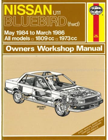 1984 - 1986 NISSAN BLEUBIRD BENZINE VRAAGBAAK ENGELS