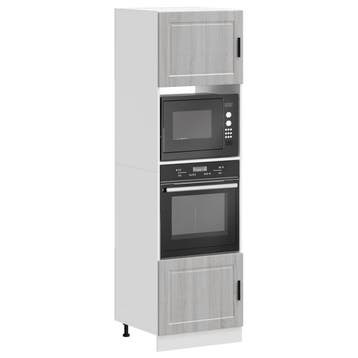 vidaXL Ovenkasten 2 st Porto bewerkt hout grijs sonoma, Verzenden, Nieuw, Grijs