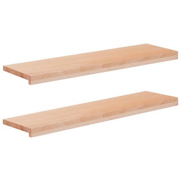 vidaXL Trapmatten 2 st Naturel 90 x 30 x 2 cm Massief, Verzenden, Nieuw