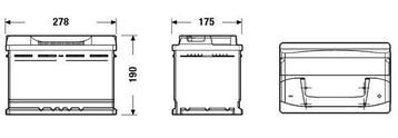 Exide EB740 Accu 74AH Batterij 680A 12V 278 x 175 x 190 V..., Ophalen of Verzenden, Nieuw