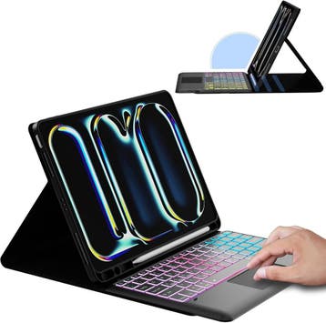 iPad Pro 13 (M4) Keyboard Case | QWERTZ | Tweedekansje OP=OP, 13 inch of meer, Bescherming voor- en achterkant, Ophalen of Verzenden