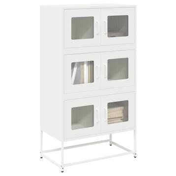 vidaXL buffetkast 68x39x123 cm staal wit, Verzenden, Nieuw, Metaal