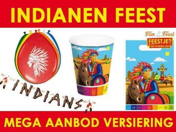 Indianen kinderfeestje - feestartikelen & versiering, Ophalen of Verzenden, Nieuw, Versiering, Verjaardag