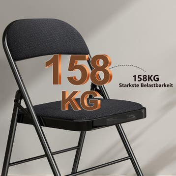 Klapstoelen - Vouwstoelen - Set van 4 - Eettafelstoelen - Zw, Verzenden, Zo goed als nieuw