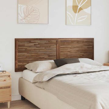 vidaXL Bed Hoofdbord Naturel Massief Teakhout, Verzenden, Nieuw, Bruin, Hout