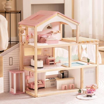 Modern Poppenhuis 80cm | 41% Korting | Tweedekansje, Kinderen en Baby's, Speelgoed | Poppenhuizen, Ophalen of Verzenden, Zo goed als nieuw