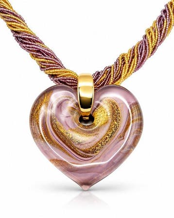 24 karaat - Murano-glas, Geel goud - Ketting met hanger -