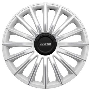 4-Delige Sparco Wieldoppen  Treviso 15-inch zilver, Auto diversen, Wieldoppen, Verzenden, Nieuw