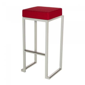 Barkruk Kubo Smart Bar | Staal/Linnen | Wit/Rood | 4 stuks, Verzenden, Nieuw in verpakking