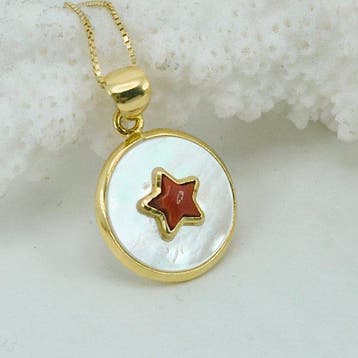 Koraal - Zilver, Verguld, Zonder reservering - Ketting met, Antiek en Kunst