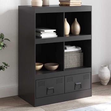 vidaXL buffetkast 67x39x95 cm staal zwart, Minder dan 50 cm, Verzenden, Nieuw, Minder dan 100 cm