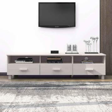 vidaXL Tv-meubel HAMAR 158x40x40 cm massief grenenhout wit, Minder dan 50 cm, Verzenden, Nieuw, Minder dan 100 cm