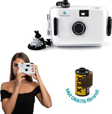 TibaGoods wegwerpcamera - Met rol - Waterdicht - Analoge, Ophalen of Verzenden, Zo goed als nieuw