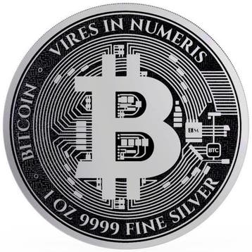 1 Troy Ounce - Zilver .999 - 2024 1oz Niue $2 NZD Bitcoin