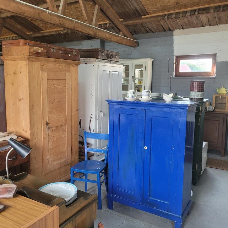 Brocante/Vintage oude kast/kasten kledingkast servieskast, Antiek en Kunst, Antiek | Meubels | Kasten, Ophalen