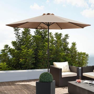 Parasol Budapest tuinparasol met zwengel Ø300 cm beige casa., Verzenden, Nieuw