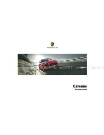2013 PORSCHE CAYENNE INSTRUCTIEBOEKJE DUITS