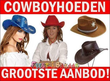 Cowboyhoed Cowboy Hoed Western Hoeden Dames Heren Kind, Ophalen of Verzenden, Nieuw