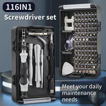 116-delige Precisie Schroevendraaierset met 98 Magnetische B, Doe-het-zelf en Verbouw, Verzenden, Nieuw