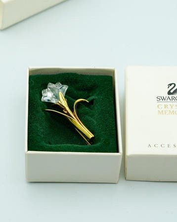 Swarovski - Kristal, Verguld - Broche - bloem