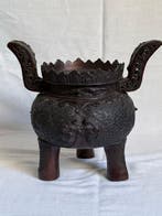 Wierookvat - Brons - Draakmotief 27 cm, Antiek en Kunst