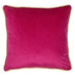kussen fluweel goud fuchsia 45x45cm, Verzenden, Nieuw
