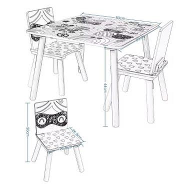 Kinder Tafel met 2 Stoelen Hout voor Leren en Spelen, Verzenden, Nieuw