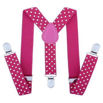 Fako Fashion - Kinder Bretels - Stippen - 65cm - Fuchsia, Kinderen en Baby's, Verzenden, Nieuw