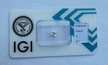 Zonder minimumprijs - 1 pcs Diamant (Natuurlijk) - 0.34 ct -, Sieraden, Tassen en Uiterlijk, Edelstenen, Nieuw