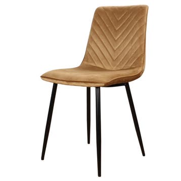 DS4U - Gaby eetkamerstoel - Set van 4 - Goud - Velvet, Huis en Inrichting, Stoelen, Ophalen of Verzenden, Nieuw