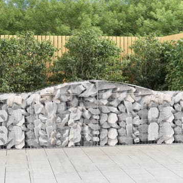 vidaXL Schanskorven 3 st gewelfd 400x50x80/100 cm, 100 cm of meer, Verzenden, Nieuw, Metaal