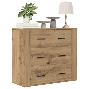 vidaXL Dressoir 80x33x70 cm bewerkt hout artisanaal, Verzenden, Nieuw, Overige houtsoorten, Minder dan 50 cm