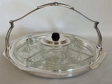 Dienblad - Verzilverd, Glas