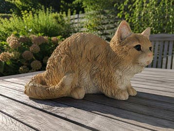 Beeld, garden statue cat - 17 cm - polyresin