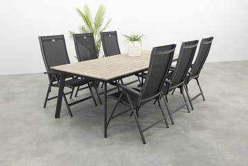 Hartman Salvatore/Vigo 230 cm. verstelbare tuinset 7-delig, Verzenden, Nieuw, Overige materialen, Tuinset