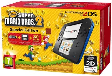 Nintendo 2DS Console - Blauw/Zwart + New Super Mario Bros 2, Verzenden, Zo goed als nieuw