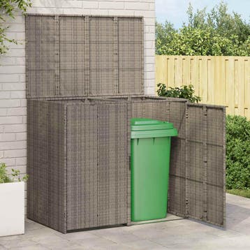 vidaXL Afvalbak Box 2 st Grijs 130 x 80 x 115 cm Polyetheen, Verzenden, Nieuw