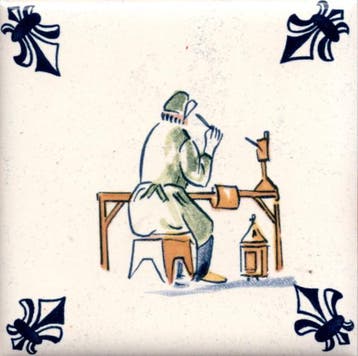KLM Airline Business Class Delft Blue Tile Coaster - 75×75, Verzenden, Zo goed als nieuw